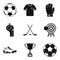 Referee icons set, simple style