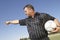 Referee With Soccer Ball Pointing