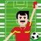 Referee on a soccer field Vector