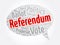 Referendum message bubble word cloud collage, concept background