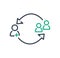 Referral line icon. Refer to friend. Vector icon.