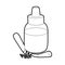 Refill bottle and cigarette icon, outline style