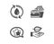 Refill water, Burger and Star icons. Leaf sign. Recycle aqua, Cheeseburger, Favorite. Plant care. Vector