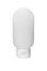 Refillable white cosmetic silicone tube of body wash or shampoo on white isolated background. Travel toiletry container