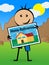 Refinance Your Home Icon Representing Home Equity Line Of Credit - 3d Illustration