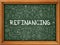 Refinancing Concept. Green Chalkboard with Doodle Icons.