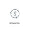 Refinancing concept line icon. Simple