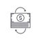 Refinancing line icon concept. Refinancing vector linear illustration, symbol, sign