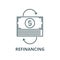 Refinancing vector line icon, linear concept, outline sign, symbol