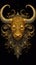 Refined Bull with Golden Alchemical Symbols (AI Generated)