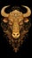 Refined Bull with Golden Alchemical Symbols (AI Generated)