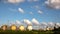 Refineries at the blue sky white cloud background