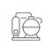 Refinery factory line outline icon