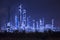 Refinery industrial plant at night