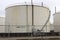 Refinery installation and tanks in the Botlek harbor at the port of Rotterdam