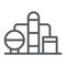 Refinery line icon, fuel and plant, oil factory sign, vector graphics, a linear pattern on a white background.