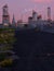 Refinery at night in Montreal (pink version 2)