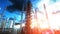 Refinery. Oil, petrolium plant. Metal Pipe. 3d rendering.