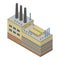 Refinery plant factory icon, isometric style