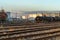 Refinery tanks and rail yard