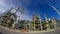 Refinery tower with blue sky , Time lapse