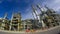 Refinery tower with blue sky , Time lapse