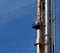 Refinery towers rise up into a bright clear blue sky,Victoria Australia.