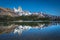 Reflecion of Mount Fitz Roy on Capri Lagoon