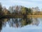 Reflected trees at North Cave Wetlands, East Yorkshire, England