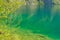 Reflection of Alpine peaks in crystal-clear lake Obersee.