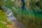 Reflection of Alpine peaks in crystal-clear lake Obersee.