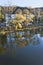 Reflection of autumn trees in the river Siversky Donets