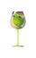 Reflection of a beautiful girl in silhouette glass, sketch goblet absinthe liqueur. Cartoon character and drink. Isolated of white