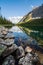 Reflection Boom Lake Banff Vertical