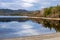 Reflection on the calm side of the pond. Barachois Pond Provincial Park Newfoundland Canada