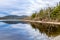 Reflection on the calm side of the pond. Barachois Pond Provincial Park Newfoundland Canada