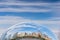 Reflection of city buildings on a metal surface of Cloud Gate also known as the Bean, Millennium Park