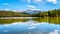 Reflection of the Colin Mountain Range in Pyramid Lake in Jasper National Park in Alberta