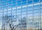 Reflection of the European Parliament building in the windows of