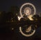 Reflection of fairground ride