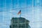 reflection of the german flag on Reichstag building in modern glass facade -