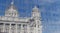 Reflection on glass of port of liverpool building