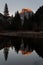 Reflection of Half Dome at Yosemite national park on a Christmas day.