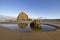 Reflection of Haystack Rock at Cannon Beach