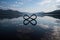 reflection of infinity sign on calm lake