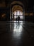 Reflection of light from the window of the floor in the temple of Aya Sofia in Istanbul, Turkey