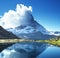 Reflection of Matterhorn in lake Riffelsee