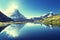 Reflection of Matterhorn in lake, Zermatt