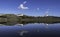 Reflection mountain on lake at Yellowstone National park