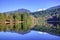 Reflection of mountains and forest in Alice lake